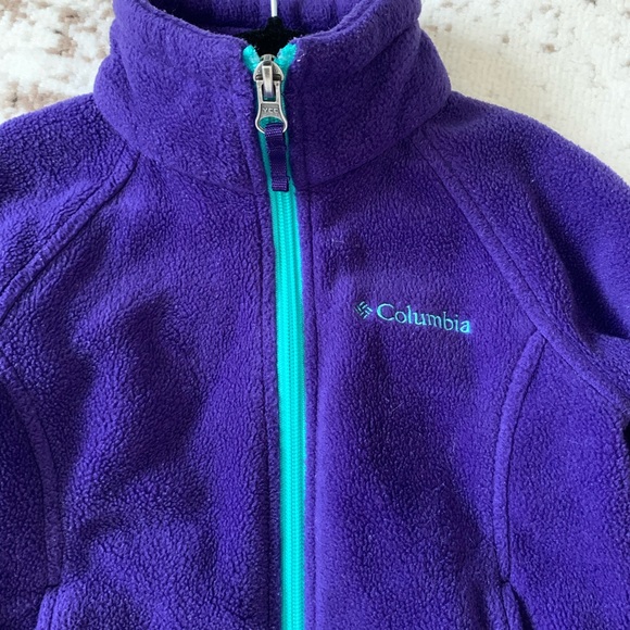 Columbia Fleeced Jacket Girls Purple - Picture 4 of 7